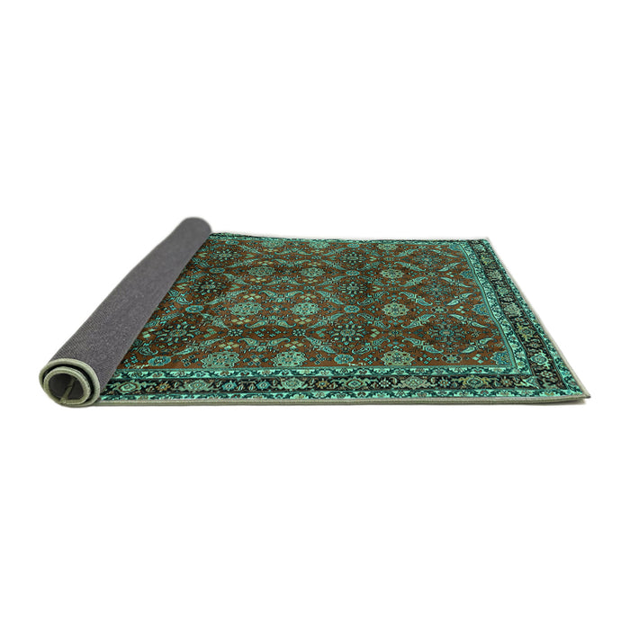 Sideview of Persian Turquoise Traditional Rug, tr2492turq