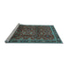 Sideview of Machine Washable Persian Light Blue Traditional Rug, wshtr2492lblu