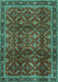 Machine Washable Persian Turquoise Traditional Area Rugs, wshtr2492turq