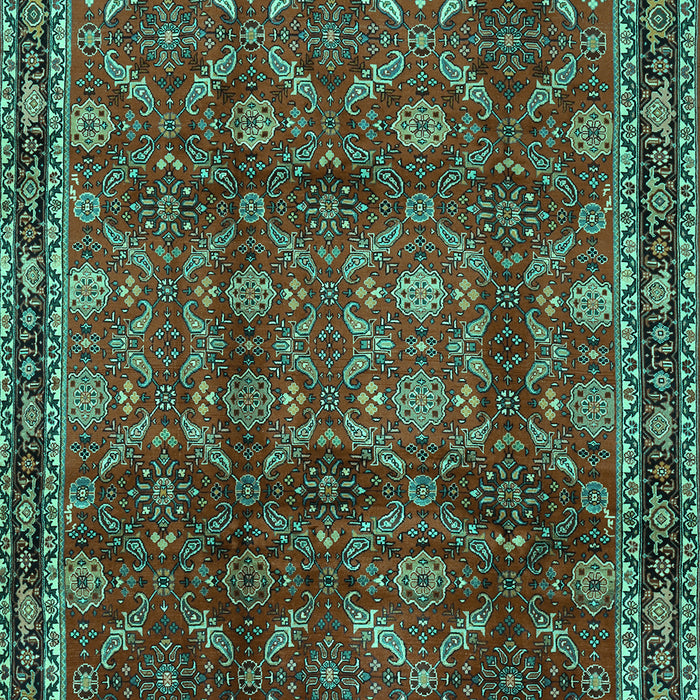 Machine Washable Persian Turquoise Traditional Area Rugs, wshtr2492turq