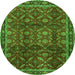 Square Persian Green Traditional Rug, tr2492grn