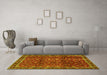 Machine Washable Persian Yellow Traditional Rug in a Living Room, wshtr2492yw