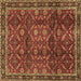 Square Machine Washable Persian Brown Traditional Rug, wshtr2492brn