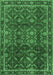 Machine Washable Persian Emerald Green Traditional Area Rugs, wshtr2492emgrn