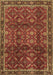 Machine Washable Persian Brown Traditional Rug, wshtr2492brn