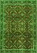 Serging Thickness of Machine Washable Persian Green Traditional Area Rugs, wshtr2492grn