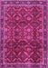 Machine Washable Persian Pink Traditional Rug, wshtr2492pnk