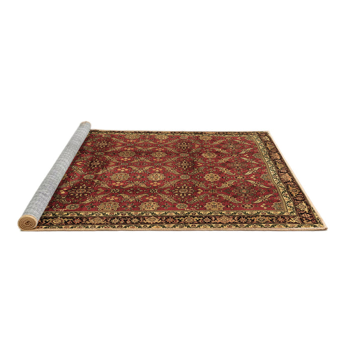 Sideview of Machine Washable Persian Brown Traditional Rug, wshtr2492brn