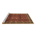 Sideview of Machine Washable Persian Brown Traditional Rug, wshtr2492brn