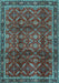 Machine Washable Persian Light Blue Traditional Rug, wshtr2492lblu