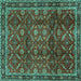 Square Persian Turquoise Traditional Rug, tr2492turq