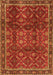 Serging Thickness of Machine Washable Persian Orange Traditional Area Rugs, wshtr2492org