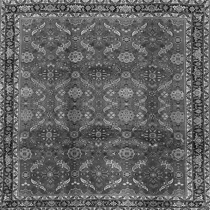 Round Machine Washable Persian Gray Traditional Rug, wshtr2492gry