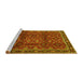 Sideview of Machine Washable Persian Yellow Traditional Rug, wshtr2492yw