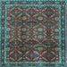 Square Persian Light Blue Traditional Rug, tr2492lblu