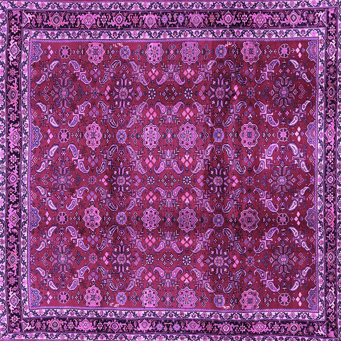 Square Machine Washable Persian Purple Traditional Area Rugs, wshtr2492pur