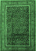 Machine Washable Persian Emerald Green Traditional Area Rugs, wshtr2493emgrn