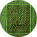 Machine Washable Persian Green Traditional Area Rugs, wshtr2493grn