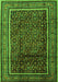 Serging Thickness of Machine Washable Persian Green Traditional Area Rugs, wshtr2493grn