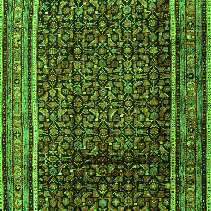 Serging Thickness of Machine Washable Persian Green Traditional Area Rugs, wshtr2493grn