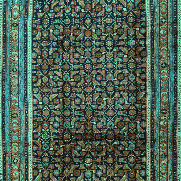 Machine Washable Persian Turquoise Traditional Area Rugs, wshtr2493turq