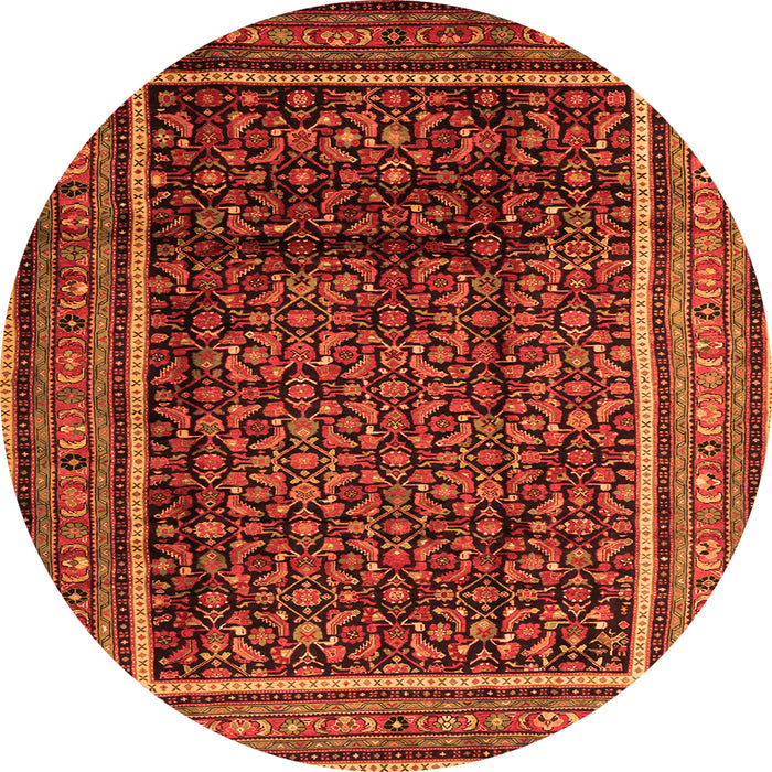 Machine Washable Persian Orange Traditional Area Rugs, wshtr2493org
