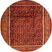 Machine Washable Persian Orange Traditional Area Rugs, wshtr2493org