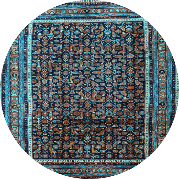 Round Persian Light Blue Traditional Rug, tr2493lblu