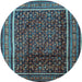 Round Persian Light Blue Traditional Rug, tr2493lblu