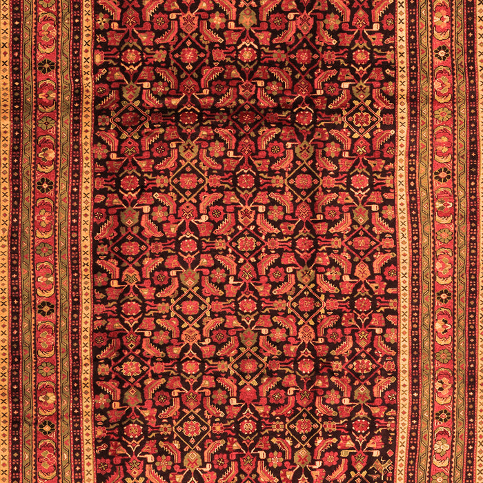 Serging Thickness of Machine Washable Persian Orange Traditional Area Rugs, wshtr2493org