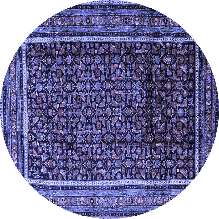 Round Persian Blue Traditional Rug, tr2493blu
