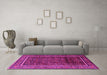 Machine Washable Persian Pink Traditional Rug in a Living Room, wshtr2493pnk