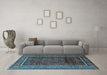 Machine Washable Persian Light Blue Traditional Rug in a Living Room, wshtr2493lblu