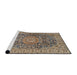 Sideview of Machine Washable Traditional Coffee Brown Rug, wshtr2494