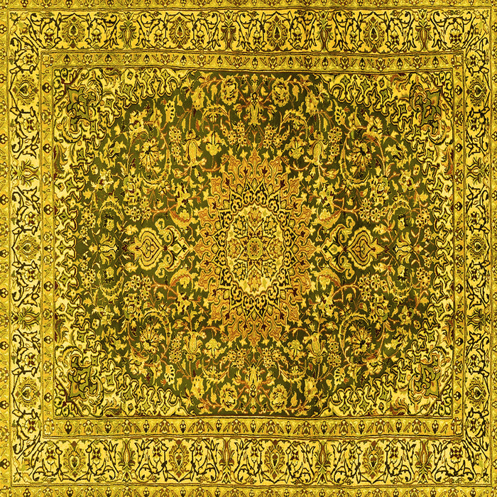 Square Medallion Yellow Traditional Rug, tr2494yw