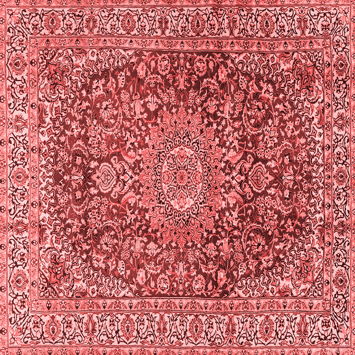 Machine Washable Medallion Red Traditional Rug, wshtr2494red