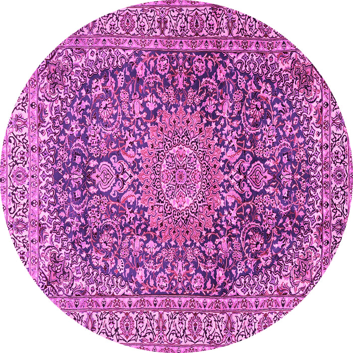 Round Medallion Pink Traditional Rug, tr2494pnk