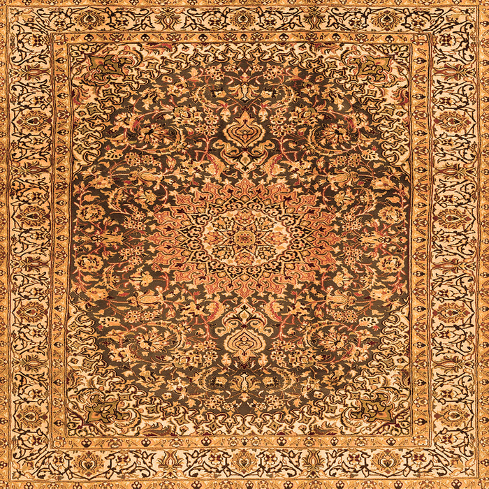 Serging Thickness of Medallion Orange Traditional Rug, tr2494org
