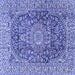 Square Medallion Blue Traditional Rug, tr2494blu