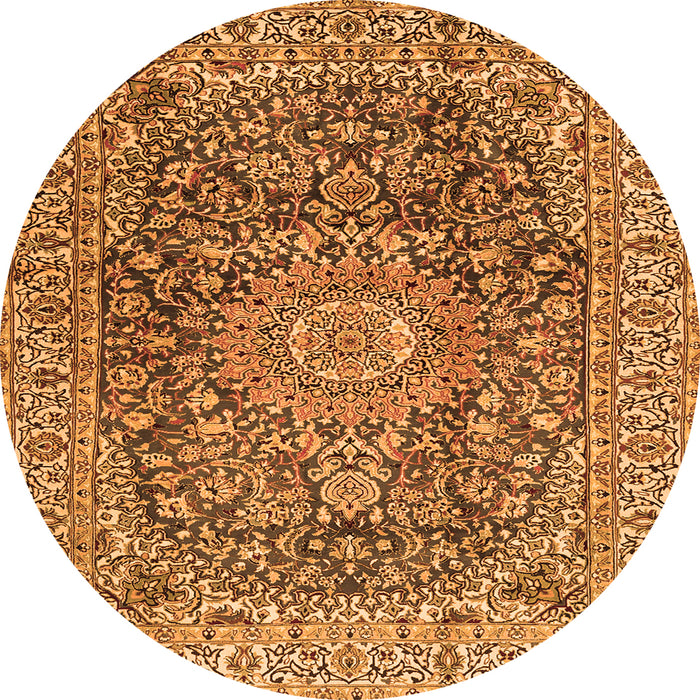 Square Medallion Orange Traditional Rug, tr2494org