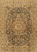 Machine Washable Medallion Brown Traditional Rug, wshtr2494brn