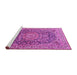 Sideview of Machine Washable Medallion Pink Traditional Rug, wshtr2494pnk