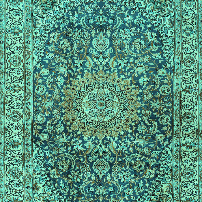 Medallion Turquoise Traditional Rug, tr2494turq