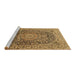 Sideview of Machine Washable Medallion Brown Traditional Rug, wshtr2494brn