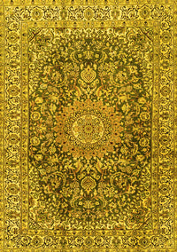 Medallion Yellow Traditional Rug, tr2494yw