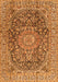 Serging Thickness of Machine Washable Medallion Orange Traditional Area Rugs, wshtr2494org