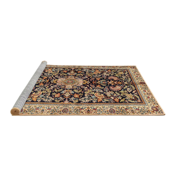 Sideview of Machine Washable Traditional Red Brown Rug, wshtr2495