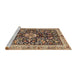 Sideview of Machine Washable Traditional Red Brown Rug, wshtr2495
