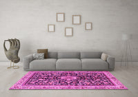 Machine Washable Animal Pink Traditional Rug, wshtr2495pnk