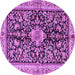 Round Animal Purple Traditional Rug, tr2495pur